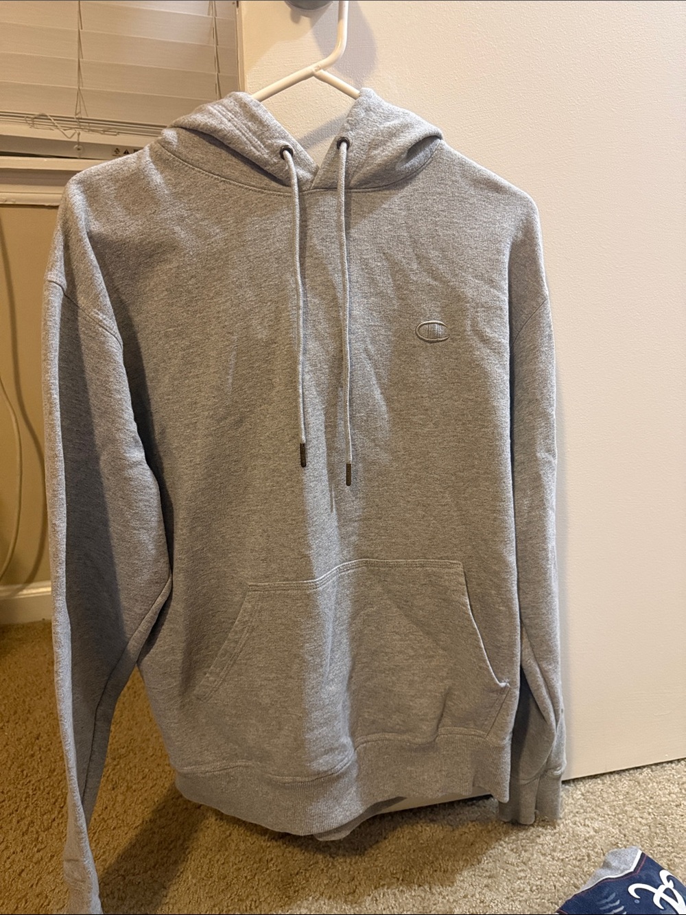 Champion Light Gray Hooded Pullover Sweatshirt